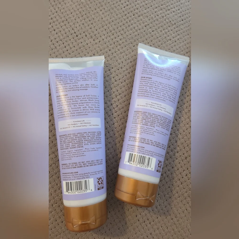 (2) new SheaMoisture Baby Moisturizer Manuka Honey & Lavender for Delicate Hair